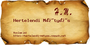 Hertelendi Mátyás névjegykártya